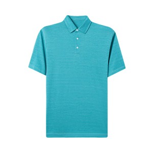 Jacquard Premium Ingancin Ga Maza Mai Mercerized Cotton Short Sleeve Polo Shirt Sana'ar Alatu Da Nagartaccen Fit