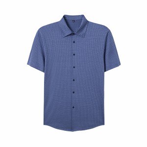 Jacquard Button Down Premium Quality Para sa Mercerized Cotton Short Sleeve Polo Shirt ng Men's Crafted Luxury And Classic Fit
