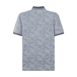 Jacquard de qualidade premium para camisa polo masculina de algodão mercerizado de manga curta confeccionada em luxo e ajuste clássico
