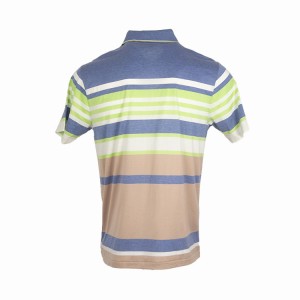 Engineer Stripe Mercerized Cotton Jersey For Men’s Regular Fit Short Sleeve Polo Shirt With High Premium Quality MCSTP002