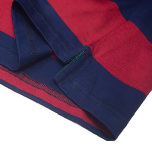 အရည်အသွေးမြင့် MCSTP003 ဖြင့် အမျိုးသားများအတွက် ပုံမှန် Fit Short Sleeve Polo Shirt အတွက် Engineer Stripe Mercerized Cotton Jersey