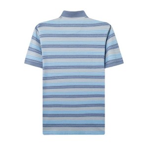 Engineer Stripe Mercerized Cotton Jersey Fir Männer Regular Fit Short Sleeve Polo Shirt Mat Héich Premium Qualitéit