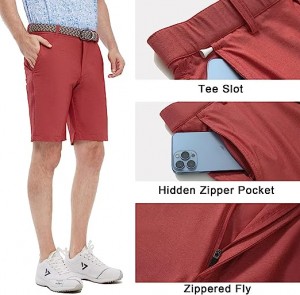 Txiv neej Golf Shorts Quick Qhuav 10 "Inseam Casual Stretch Waist Flat Pem Hauv Ntej Flex Hybrid Mens Shorts
