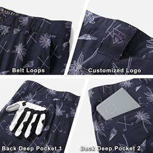 ဂေါက်ဘောင်းဘီတို အမျိုးသားများ ပုံနှိပ်ထားသော အမြန်ခြောက်သွေ့သော 10" Inseam Stretch Waist Flat Front Flex Casual Mens Shorts