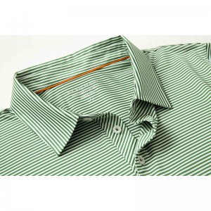 Heren Golfshirt Moisture Wicking Dry Fit Performance Sport Korte mouwen Micro Stripes Golfpoloshirts foar manlju