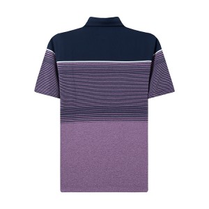 חולצות גולף לגברים Dry Fit שרוול קצר מלנג' מהנדס פס ביצועי חולצת פולו מנדפת לחות