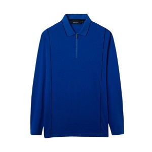 Solida Qualità Premium Per U Collu Basculante Polo Shirt Uomo in Cotone Pima Manica Lunga Artigianale di Lussu è Vestibilità Classica