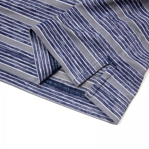 Kaos Golf pikeun Lalaki Dry Fit Lengan Pendek Melange Stripe Performance Moisture Wicking Polo Shirt PP50L