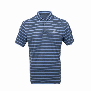 Camicie di golf per l'omu Polo Shirt Dry Fit à maniche corte filati tintura striscia Prestazione S-00356A