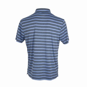 Kaos Golf pikeun Lalaki Kering Fit Lengan Pendek Benang Pewarnaan Garis Kinerja Moisture Wicking Polo Kaos S-00356A