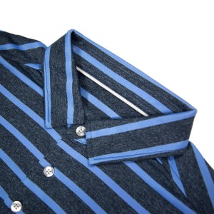 ເສື້ອກອຟສໍາລັບຜູ້ຊາຍ Dry Fit ແຂນສັ້ນ yarn Dye Stripe Performance Moisture Wicking Polo Shirt S-00356A