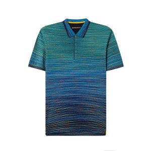 Hochwertiges Space-Dye-Kurzarm-Poloshirt aus merzerisierter Baumwolle für Herren mit luxuriöser Verarbeitung und klassischer Passform