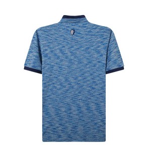 Space Dye со врвен квалитет за машка мерцеризирана памучна поло кошула со кратки ракави, изработена луксузна и класична комбинација