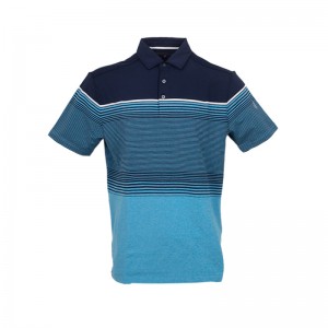 Эркектер үчүн гольф көйнөктөрү Dry Fit кыска жең Меланж инженер Stripe Performance Moisture Wicking Polo рубашки SHS20190730