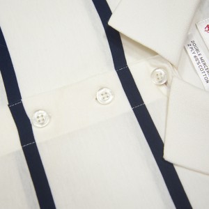 Yüksek Premium Kaliteye Sahip Erkek Regular Fit Kısa Kollu Polo Gömlek için Engineer Stripes Merserize Pamuklu Jersey