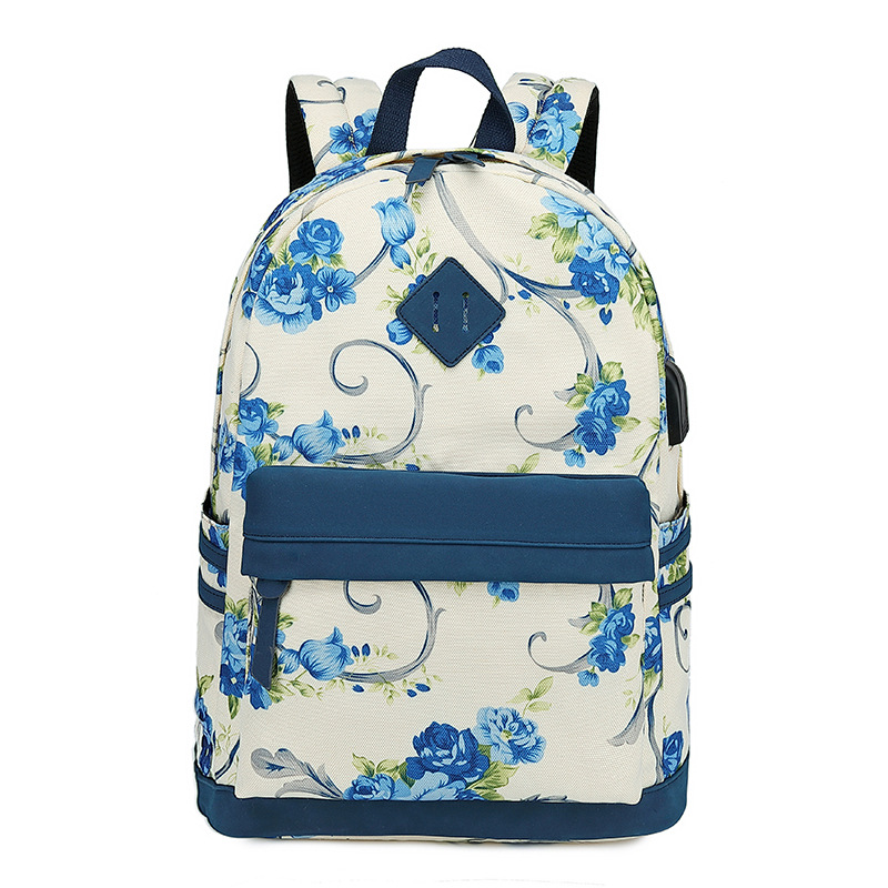 Schoolbag-NewStyle-Floral-withUSB-5