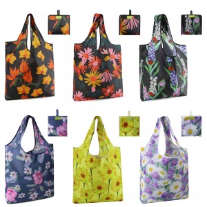 Reusable shopping bags for Foldable and machine washable portable shopping bag