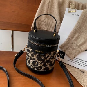 Handbag Sandro Popular Leopard Print Cylinder New Women’s Fashion One Shoulder Handbag