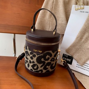 Handbag Sandro Popular Leopard Print Cylinder New Women’s Fashion One Shoulder Handbag