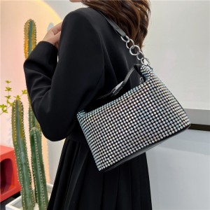 andbag Sandro Fashion All Match Texture Diamond New Women’s Bag Rhinestone Simple Shoulder Handbag