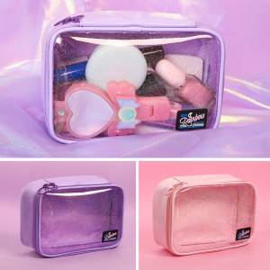Transparent starry square cosmetic bag Korea ins girl heart large capacity hand account peripheral storage box