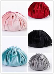 Cute ins velvet lazy cosmetic bag ladies portable cosmetic bag travel portable drawstring cosmetic storage bag