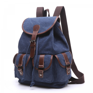 Sandro Canvas Backpack Korean fashion women’s backpack students solid color multi-pocket outdoor travel bag