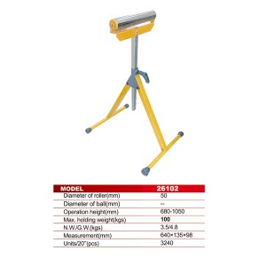 26102 Single roller support stand Wood Work Support Roller Stand for Saws Folding Tool Wood Work Support Folding Tool Wood Work Support Roller Stand for Saws