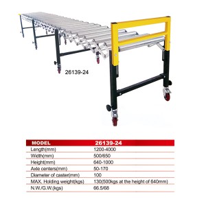 26139-24 FLEXIBLE ROLLER CONVEYOR SERIES  portable roller conveyor roller table conveyor heavy duty  roller conveyor