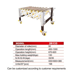 26133Flexible Roller Conveyor with rolling rollers  flexible roller conveyor