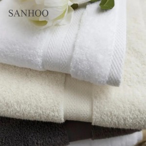 SANHOO Egyptian Cotton 32S Soft Satin Cuff Satin Edge Hotel Towel Sets
