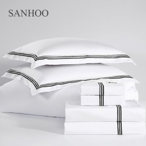 SANHOO Embroidery 400TC White Star Hotel Beddin...