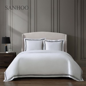 SANHOO Embroidery 400TC White Star Hotel Bedding Set Luxury 60S Hotel Linens