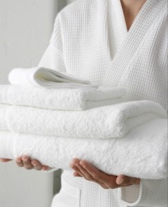 SANHOO Star Hotel Waffle Bathrobe White Absorbent