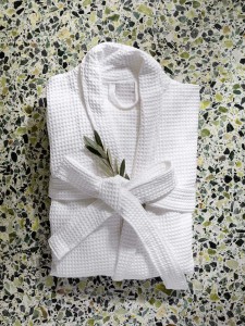 SANHOO Star Hotel Waffle Bathrobe White Absorbent