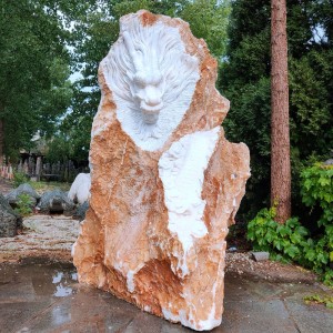 Natural Stone Animals Sculpture Marble Lion Statue