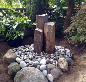Garden natural stone basalt water fountain