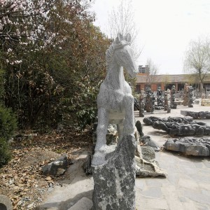 Hand engraving statues garden granite carving horse