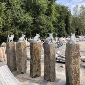 Basalt Stone Pillars Carving dog