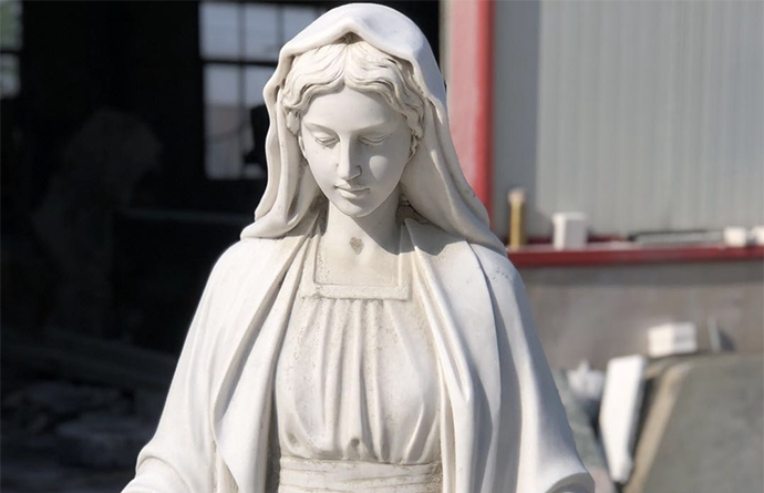 Big discounting Stone Dragon Garden Statues - Life Size Blessed Virgin Mary Marble Statue – Sanlei