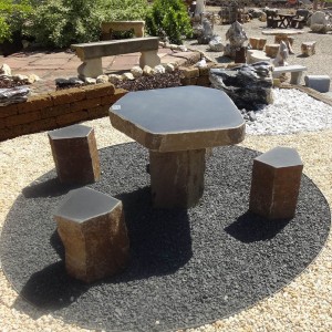 outdoor stone dining tables Garden basalt stone tables outdoor stone tables and bench