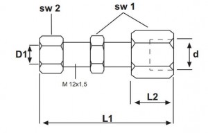 Bulkhead Male Connector | Flexible Cable-Crimp | Straight Orientation