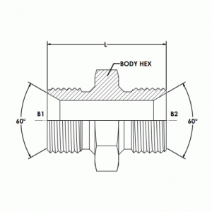 Metric MM-MM Nipple | ISO 9974 Thread | 60° Seat