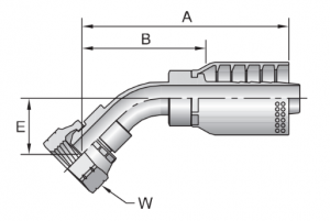 Female BSP Parallel Pipe – Swivel – 45° Elbow – (60° Cone) | Metric Hex
