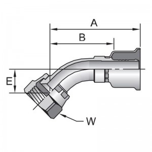 45° Elbow Short Drop Swivel / Female 37° JIC | Secured Hydraulic Fittings