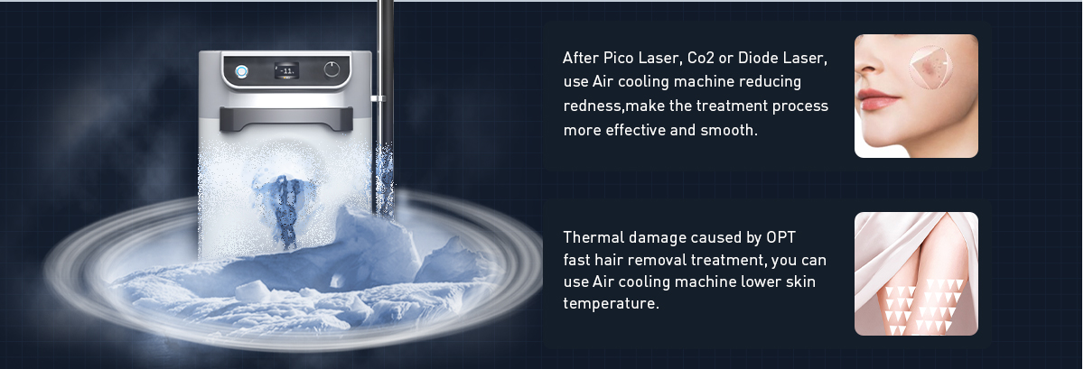 Benefits of using the ICOOL Cold Air Skin Cooling System