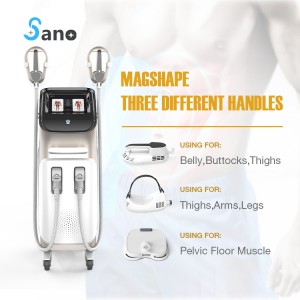 Hiemt muscle building body shaping machine with body arms pelvic handpieces