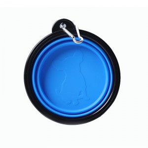 Portable silicone collapsible pet bowl
