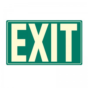 Self Luminous Photoluminescent Fire Exit Safety Signs