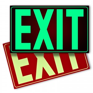 Flourescent LED Exit Sign Emergency For Escape